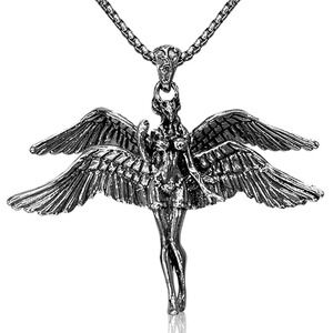 Retro‎ Fallen Angel Necklace – Four-Winged Goddess Pendant